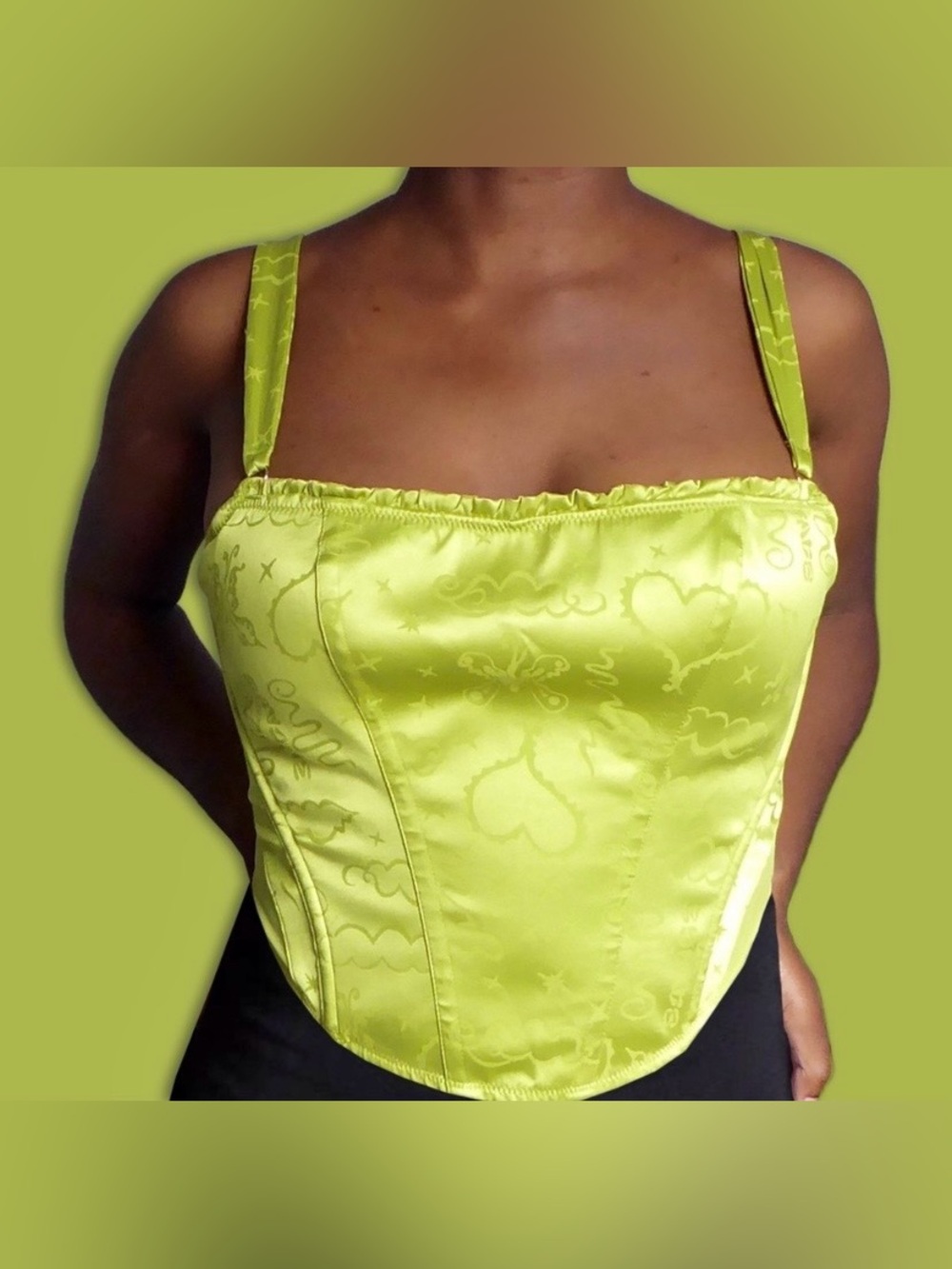 Savage x Fenty Green Bustier Heavenly Satin Women’s 1X Lingerie by Rihanna